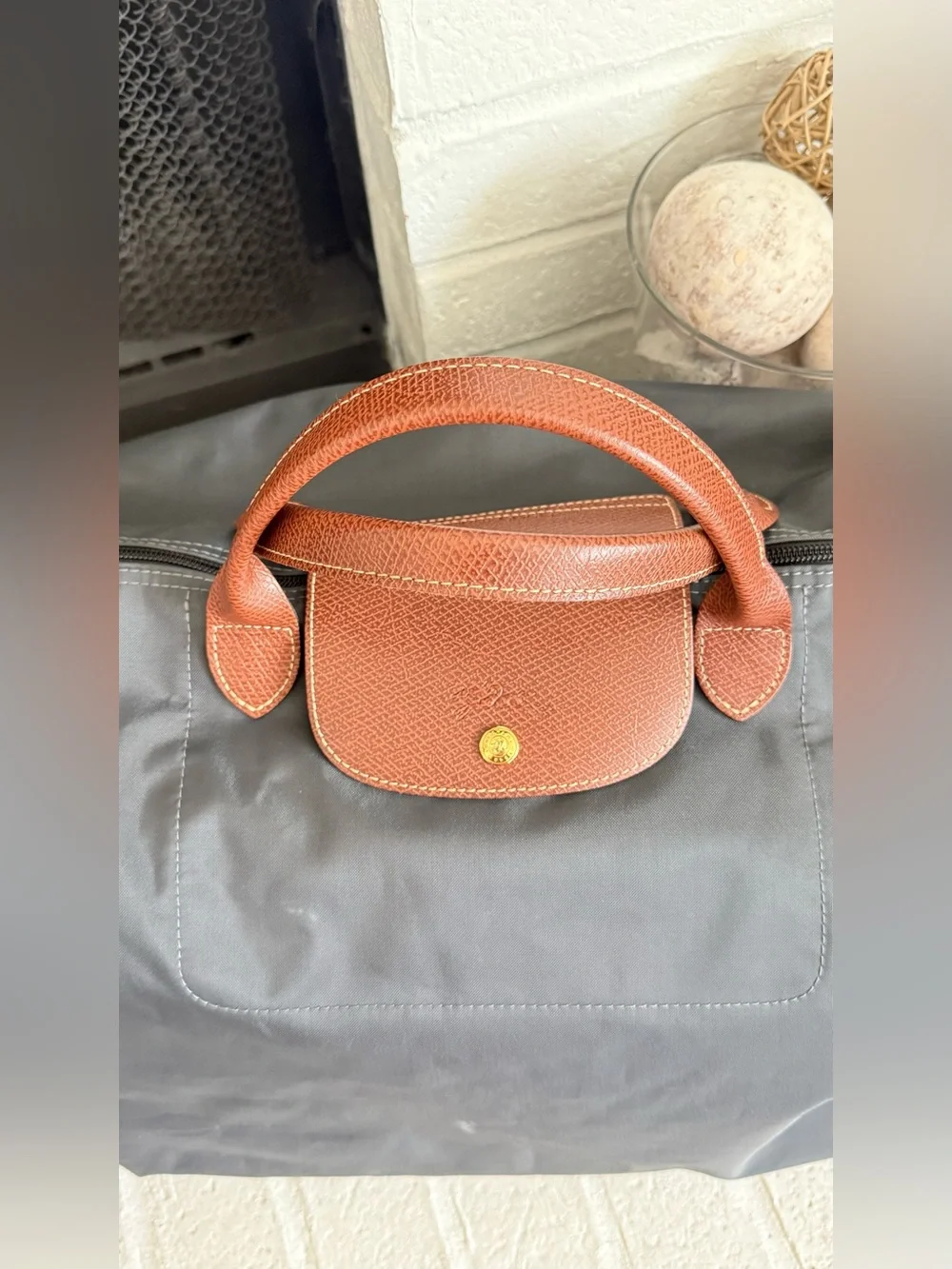 Longchamp Le Pliage XL Travel Bag Gunmetal Gray Weekender Carry-On